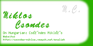 miklos csondes business card